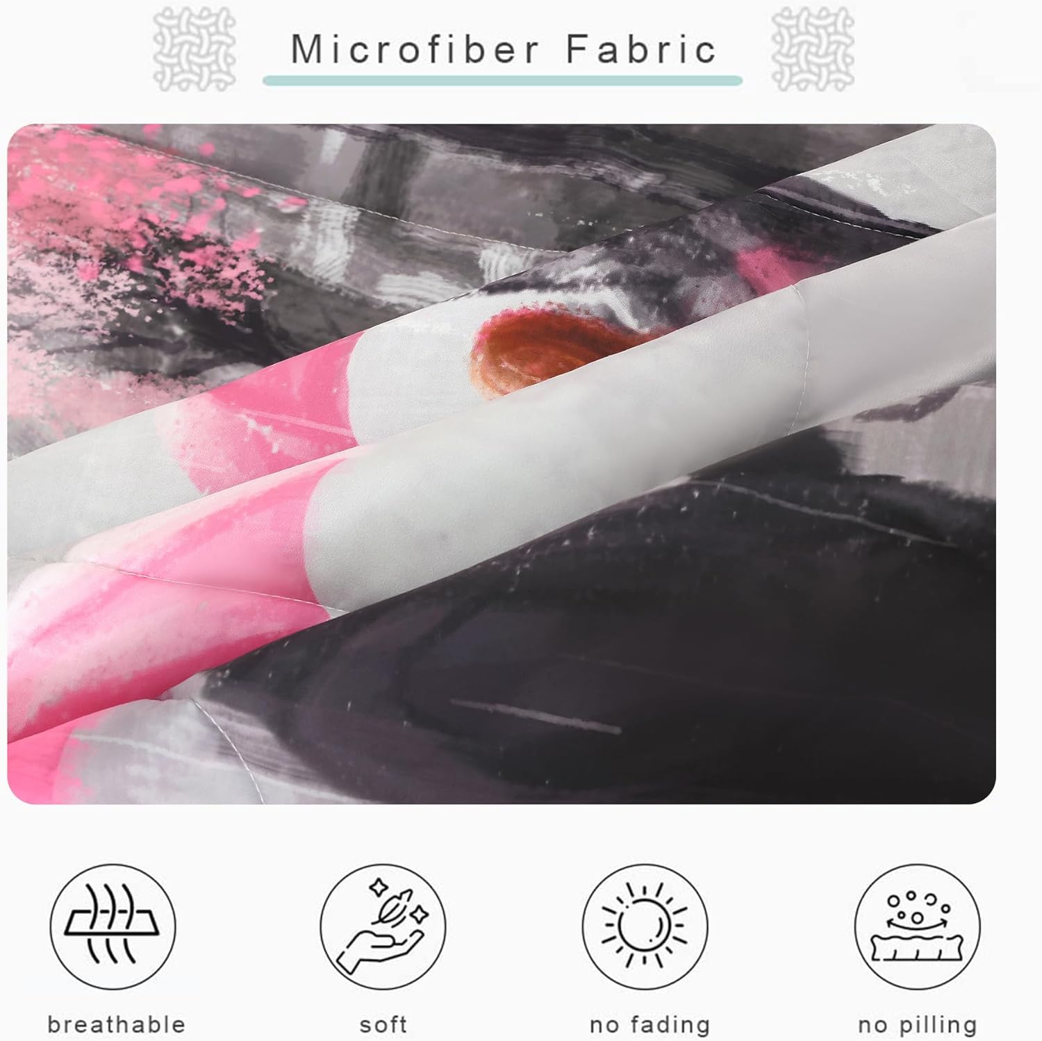 Paris Bedroom Comforter Set: Queen Size Eiffel Tower Bedding Sets Pink and Grey French Style Romantic Quilts Soft Bed Set for Teen Girls Women 1 Comforter & 2 Pillowcases Paris Queen image 4 of 9 B0DQL3CZM1