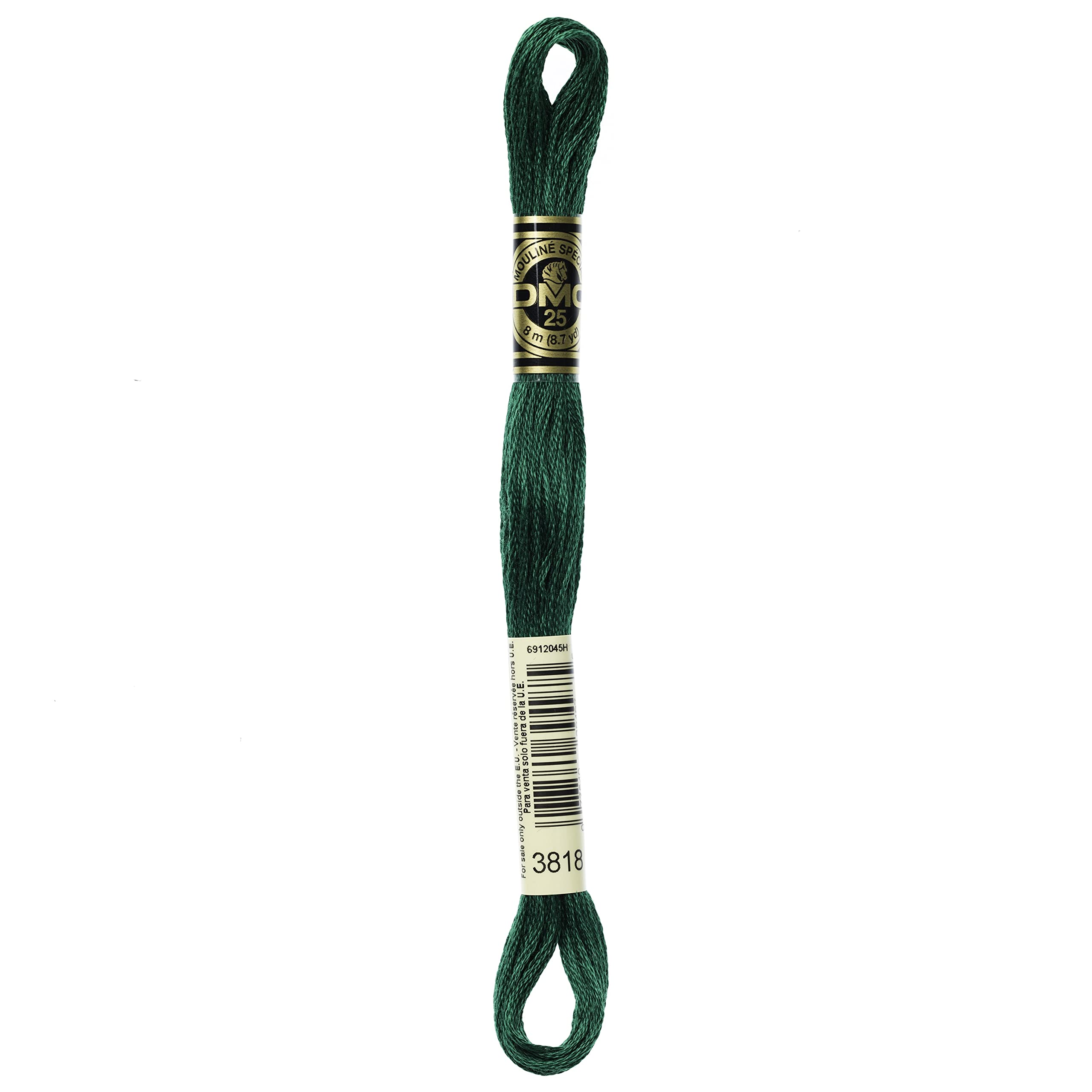 Dmc 3818 Ultra Very Dark Emerald Green 6-Strand Embroidery Cotton Floss, Ultra Very Dark Emerald Green