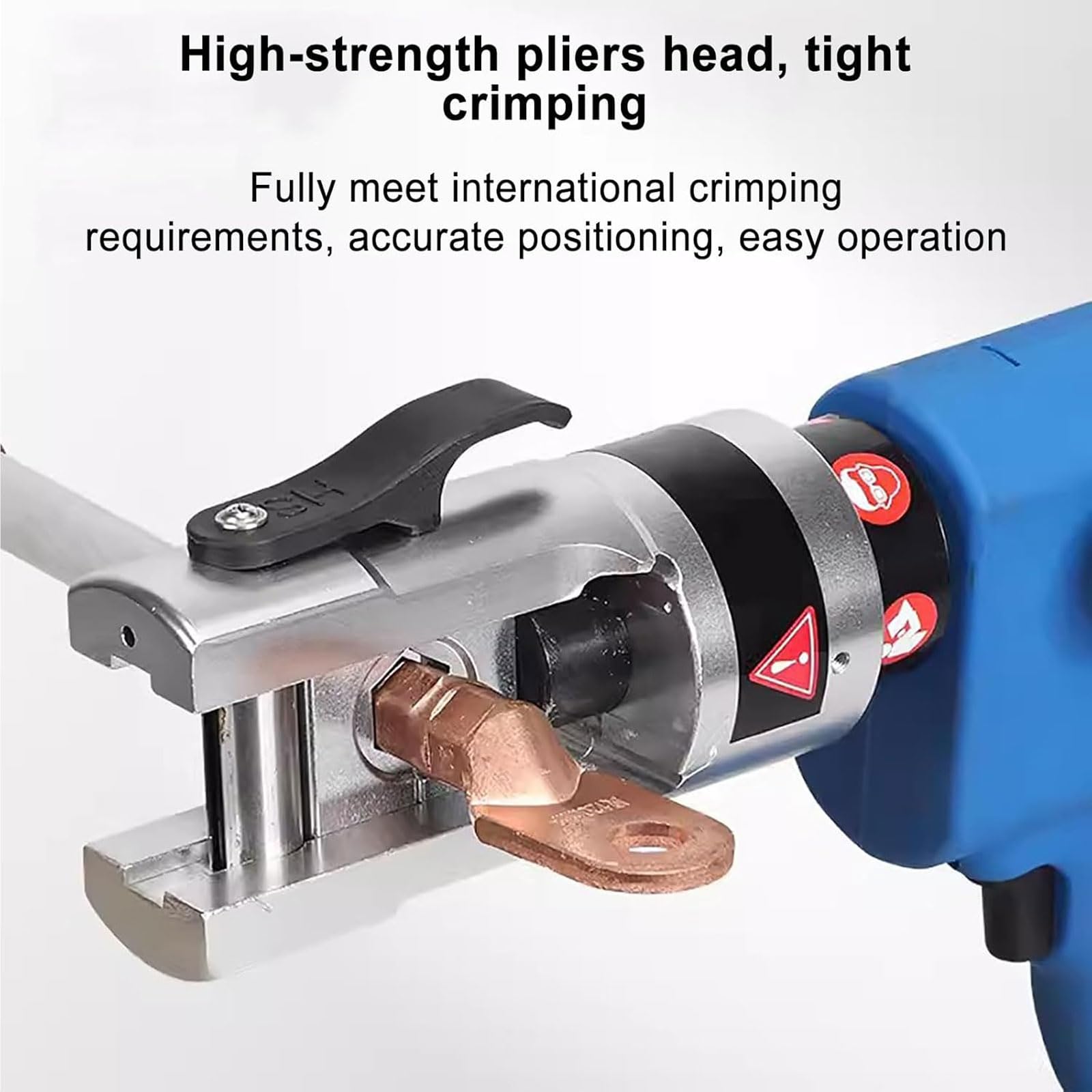 Crimpadora eléctrica hidráulica de alambre, herramienta inalámbrica de 80 KN con rotación de 360° y carrera de 22 mm para aplicaciones de construcción y sala de máquinas