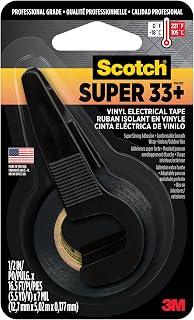 Super 33+ Vinyl Electrical Tape, 0.5 in x 5.5 yd | Insulating Tape With Rubber Resin Adhesive, Protects Against Moisture And Abrasion, For Indoor And Outdoor Use