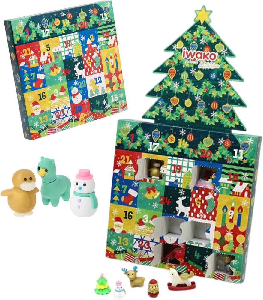 Amazon.co.jp: イワコー 消しゴム クリスマス アドベントカレンダー