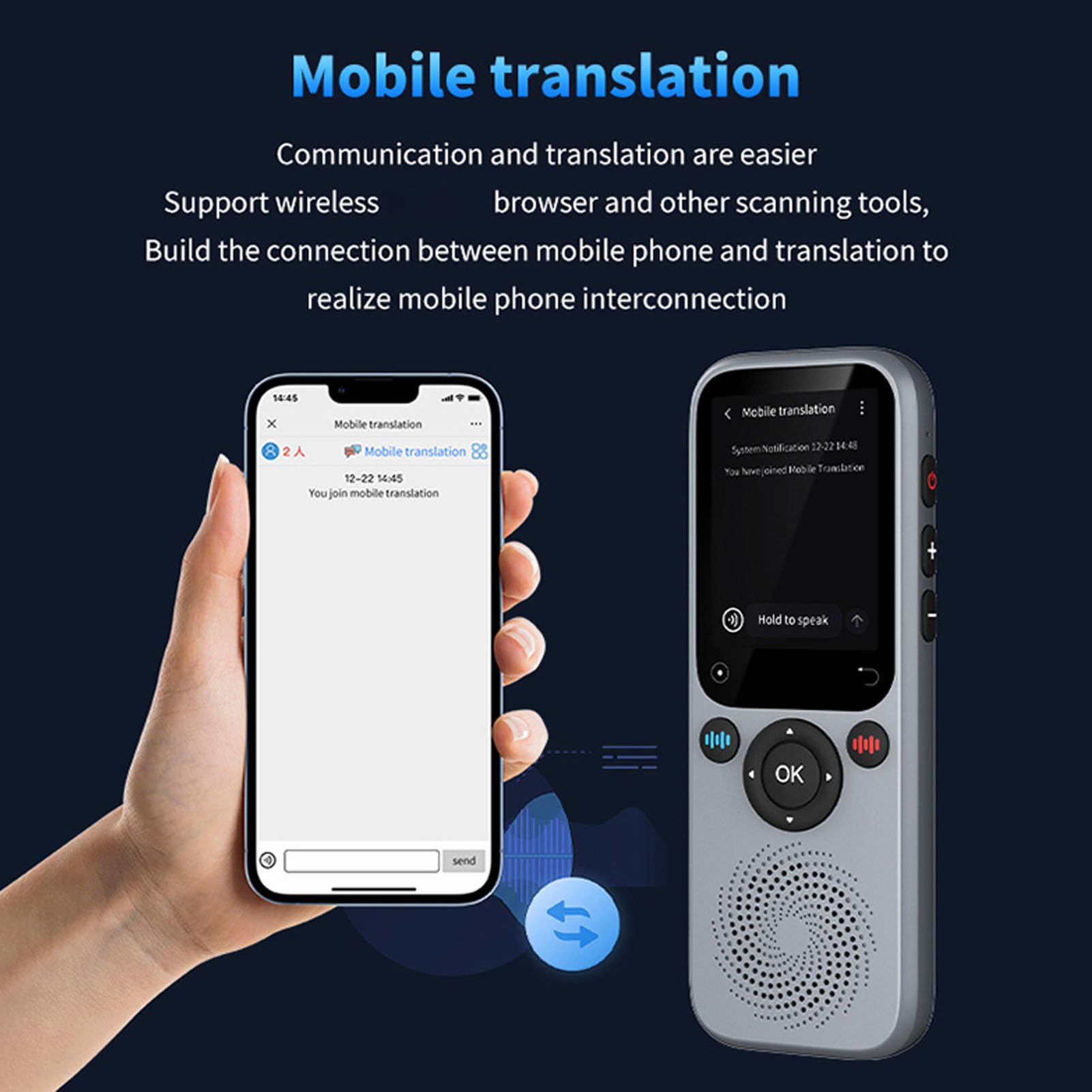 Jectse Dispositivo de Traducción de Idiomas, Traductor de Voz AI en Tiempo Real para 138 Idiomas, Traductor Instantáneo con Pantalla Táctil de 2.0 '' Compatible sin Conexión/en
