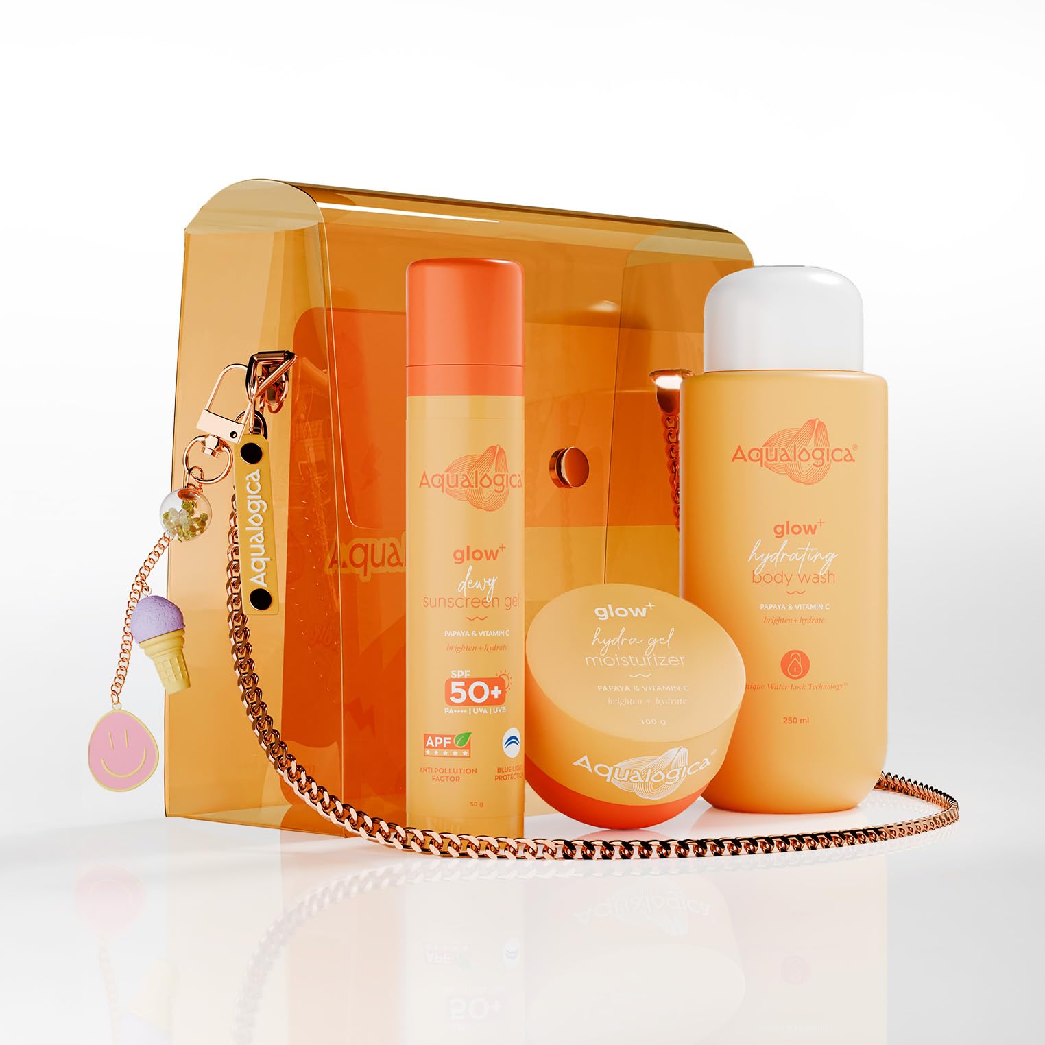 Aqualogica Glow+ Born to Glow | For fresh & glowing skin | Gently Cleanses | 24-Hour Hydration | SPF 50+ PA++++ | Anti-Pollution Factor | Travel-friendly | Gift Set For Women | Gifting For Birthday, Valentine's, Anniversary, Rakhi & Special Occasions | Premium Gift Pack | Pack Of 3-image-36