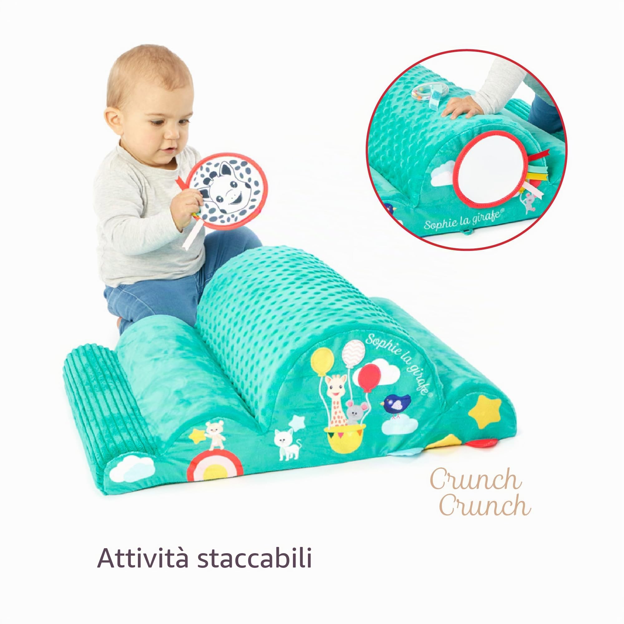 Sophie la Girafe - Nuvola Motricità 100% Schiuma - Da 6 Mesi | Giocattolo gomma 100% naturale e doudou attacca-ciuccio ben abbinati | sacchetto e biglietto inclusi | da donare subito