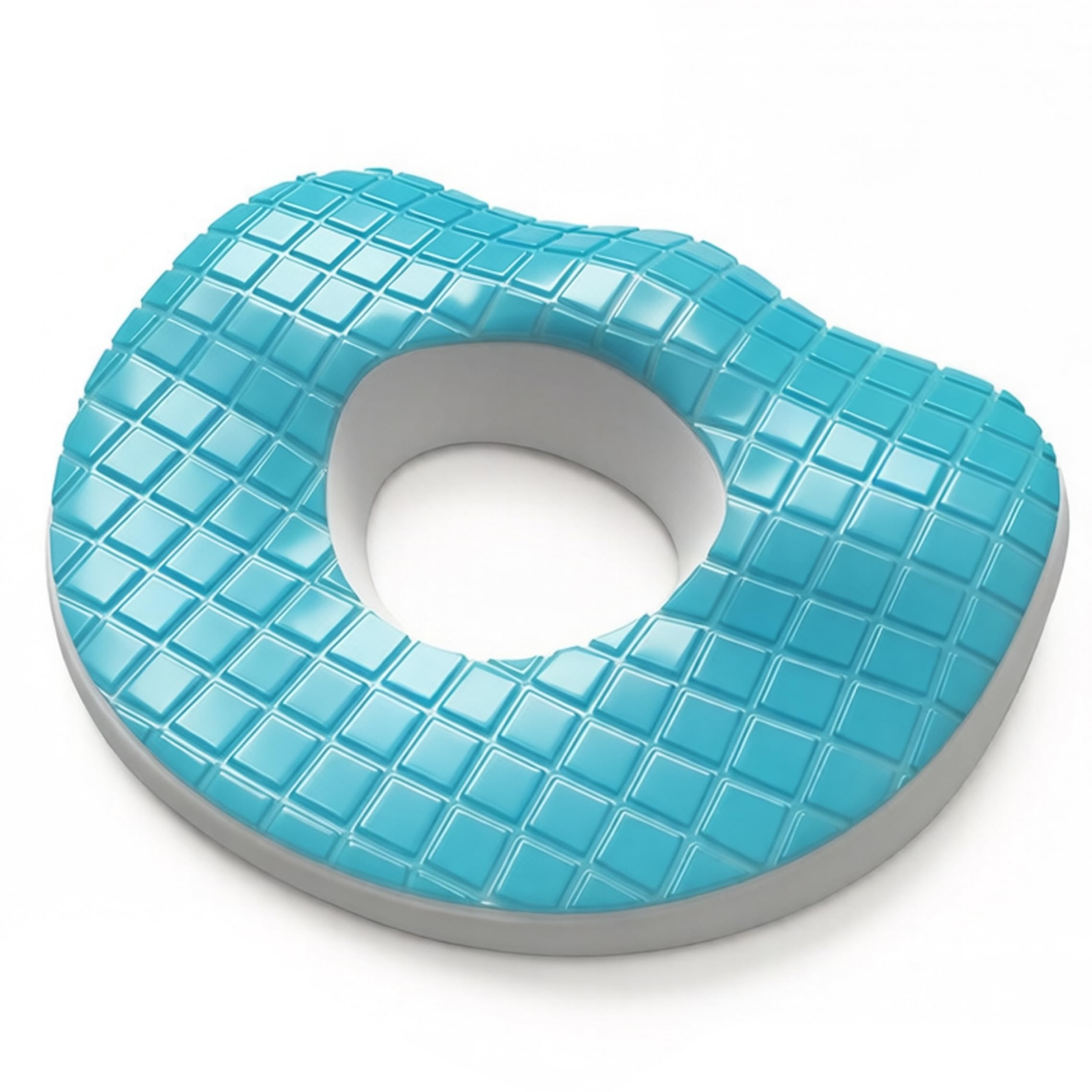 Cuscino a ciambella per il sedere, cuscino a ciambella in memory foam gel con dal design cavo per il sollievo del coccige dalle piaghe da decubito Blu navy.