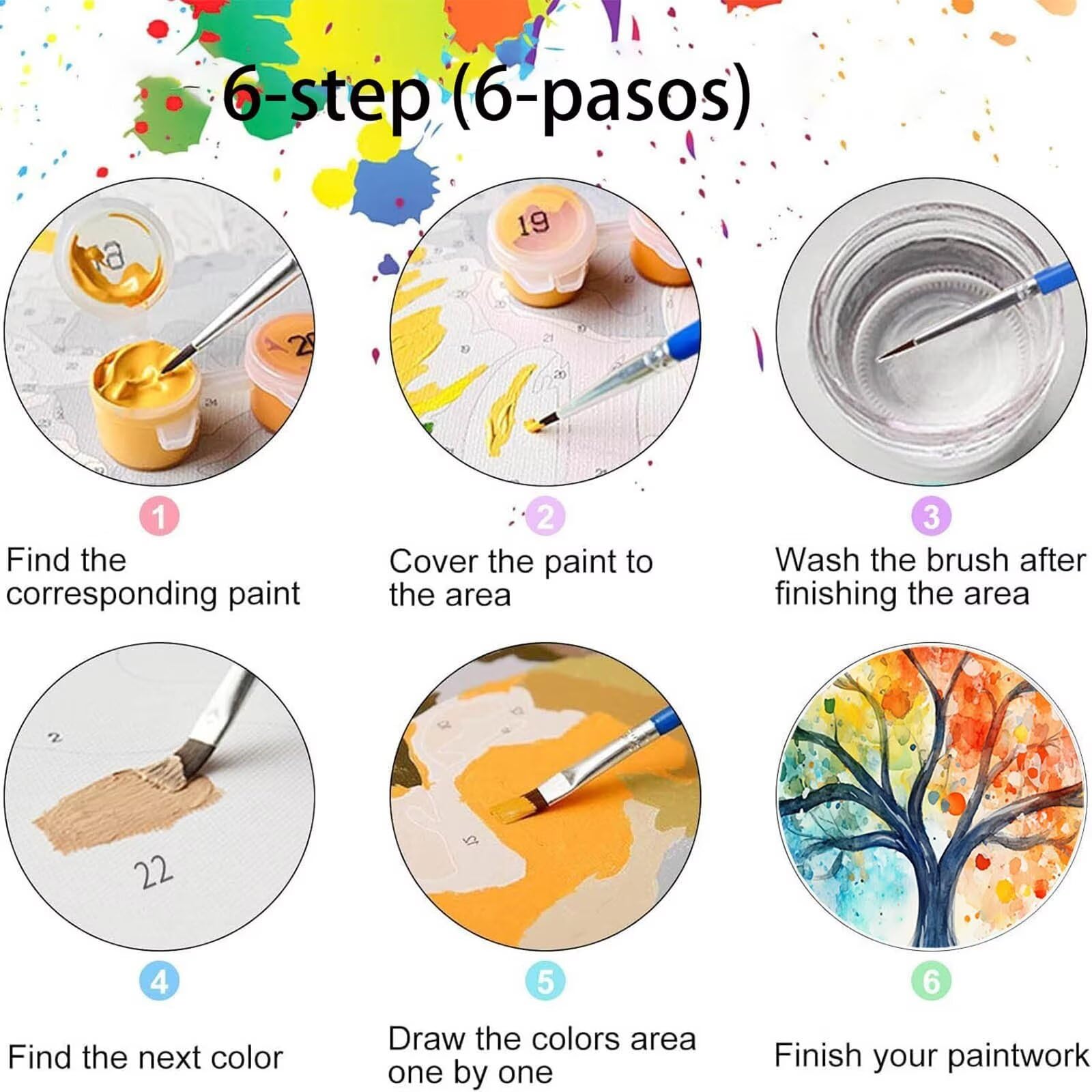 Pintar por Numeros Adultos Árbol, Pintar por Numeros Niños Kit Manualidades Adultos Planta Cuadros para Pintar por Numeros Pintura Acrílico, Cuadros Decorativos Regalos Para Mujer 80X160cm 7w-A-H