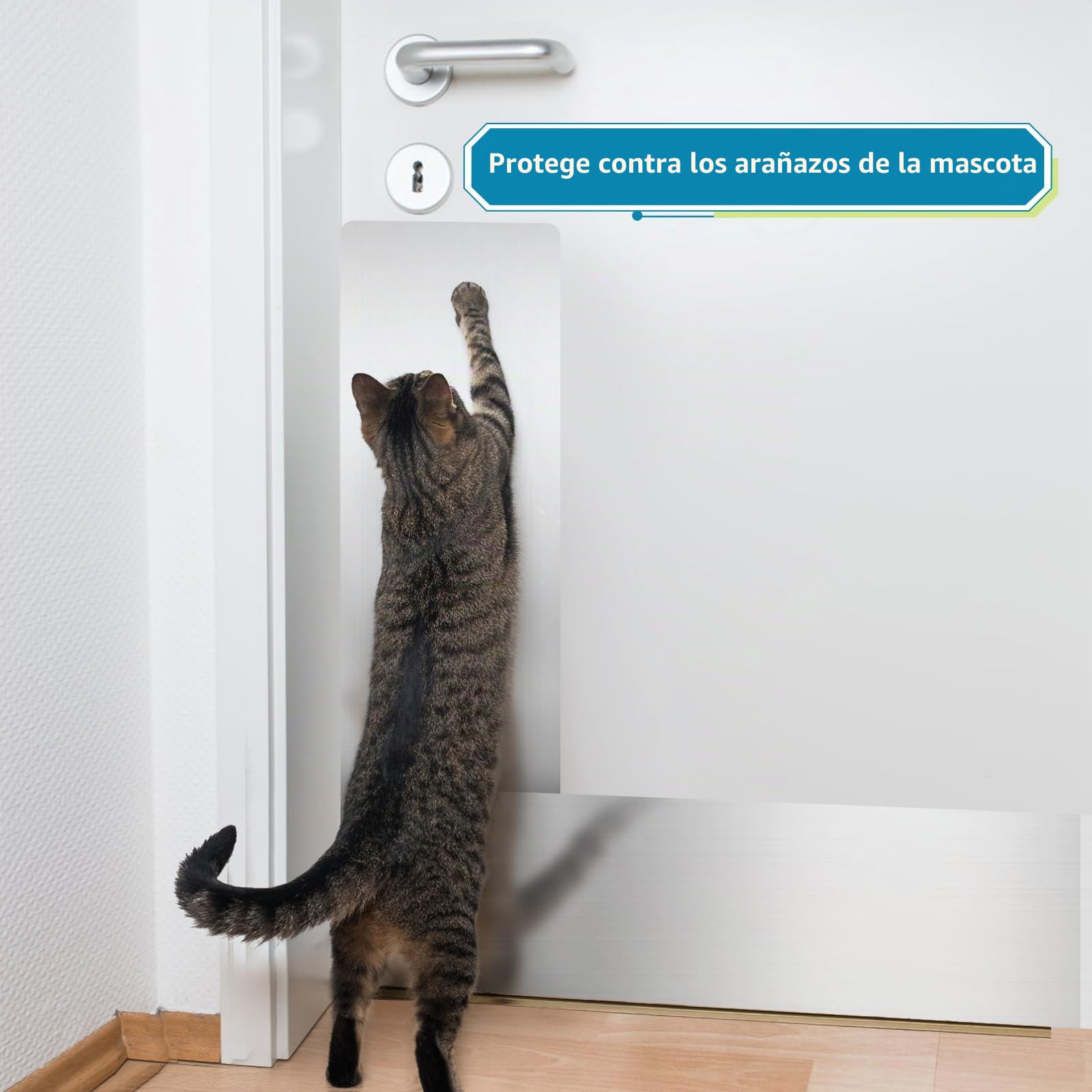 Skelang Kickplate Acero inoxidable, Placa metálica para puertas 15 x 260 cm, Placa adhesiva para proteger la parte inferior de la puerta, armario, isla de cocina (níquel cepillado)