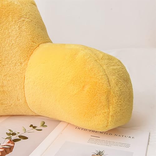Miniatura 8 de Aimuan Almohada de lectura para descansar en la cama con brazos, cojín de piel de conejo para adultos y adolescentes, inclinación para descansar