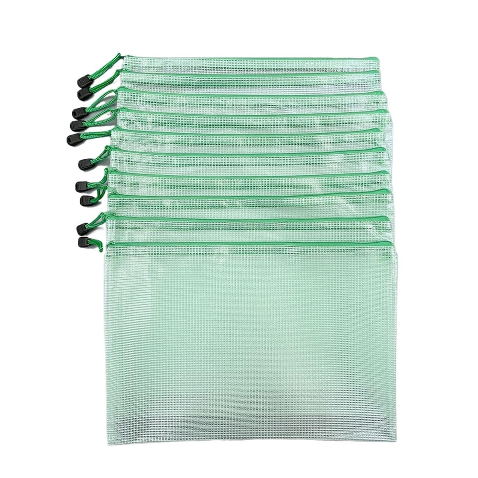 Cartelline Trasparenti Borsa for documenti A4 impermeabile con cerniera Borse for in plastica for, ricevute, materiale scolastico, viaggi(Green)