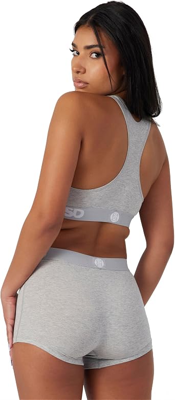 PSD Womens Underwear Boyshorts Athletic Grey Modal, Comfortable Breathable Boy Shorts Underwear for Women, Womens Boy Shorts Panties, X-Large