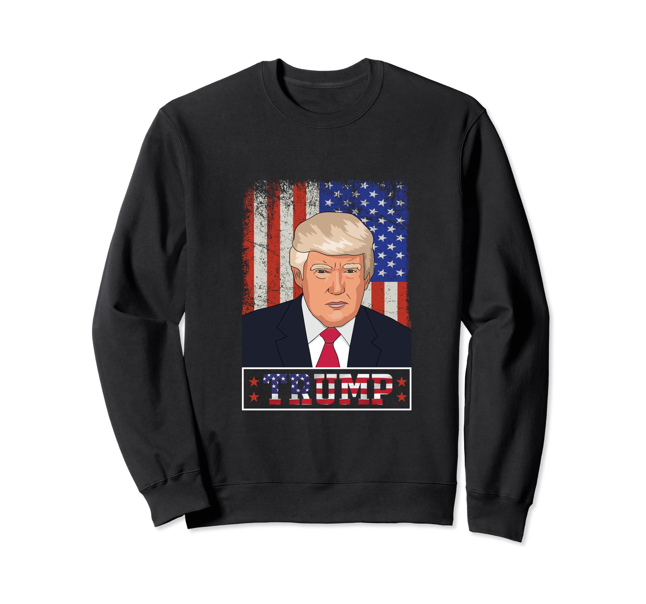CoolteesPatriotic Trump American Flag Sweatshirt