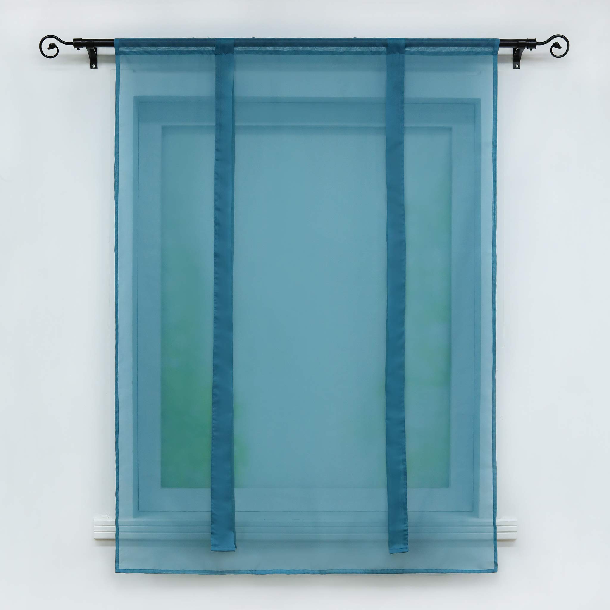 Joyswahl Tenda A Pacchetto In Voile Trasparente Minna - Verde 120x140 Cm Con Passanti - 2