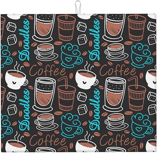 Miniatura 2 de Tapete de secado de platos para pájaros, tapetes reversibles de microfibra absorbente para encimera de cocina, 16 x 18 pulgadas