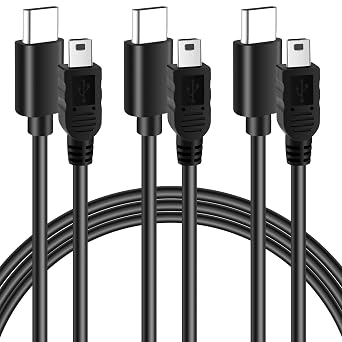 USB C to Mini USB Cable 4 Feet 3 Pack, USB C to Mini 5-Pin Charging & Sync Data Cord, Compatible with Texas Instruments Calculators, PS3 Controller, Digital Camera, MP3 Player and More