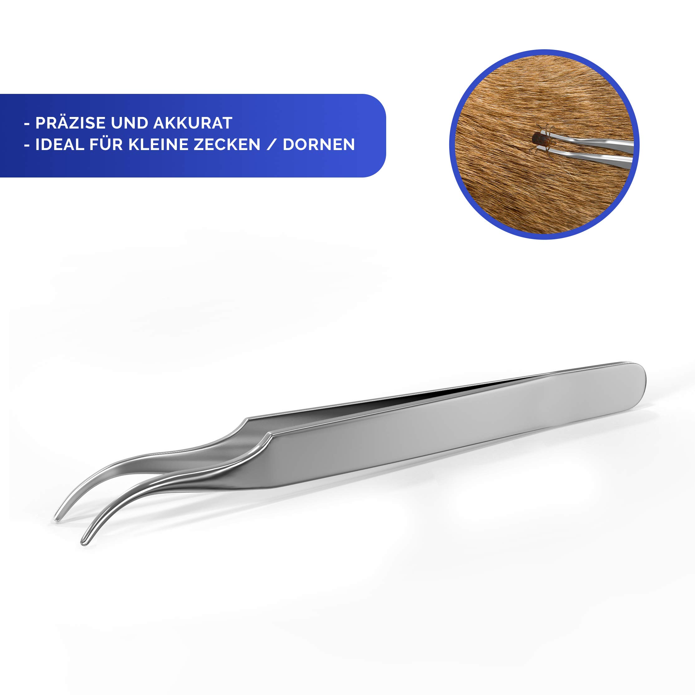 True Pets Set of 3 tick tweezers for dogs tick hooks for humans and animals stainless steel tick tweezers with practical comb - Image 2