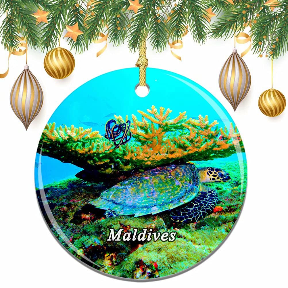 Desert Eagle Tcgj3743 Maldives Christmas Xmas Tree Ornament Decoration Wedding Hanging Pendant Decor City Travel Souvenir Collection