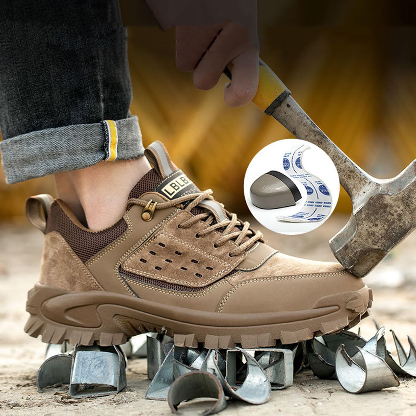 Scarpe Da Ginnastica Da Lavoro Da Uomo Punta/intersuola In - Foto 10