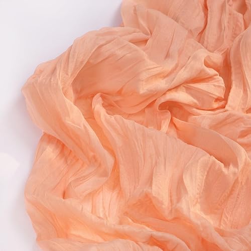 Miniatura 10 de DeZerlor Camino de mesa de gasa con rosa polvorienta, camino de mesa de gasa bohemio, camino de mesa rústico traslúcido de 120 pulgadas de largo