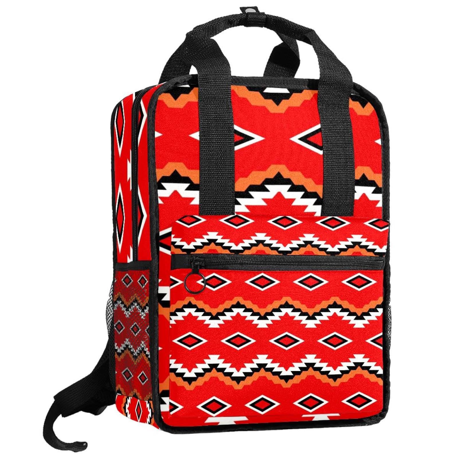 Sac à dos géométrique rouge pour l'école et sorties enfants - 8