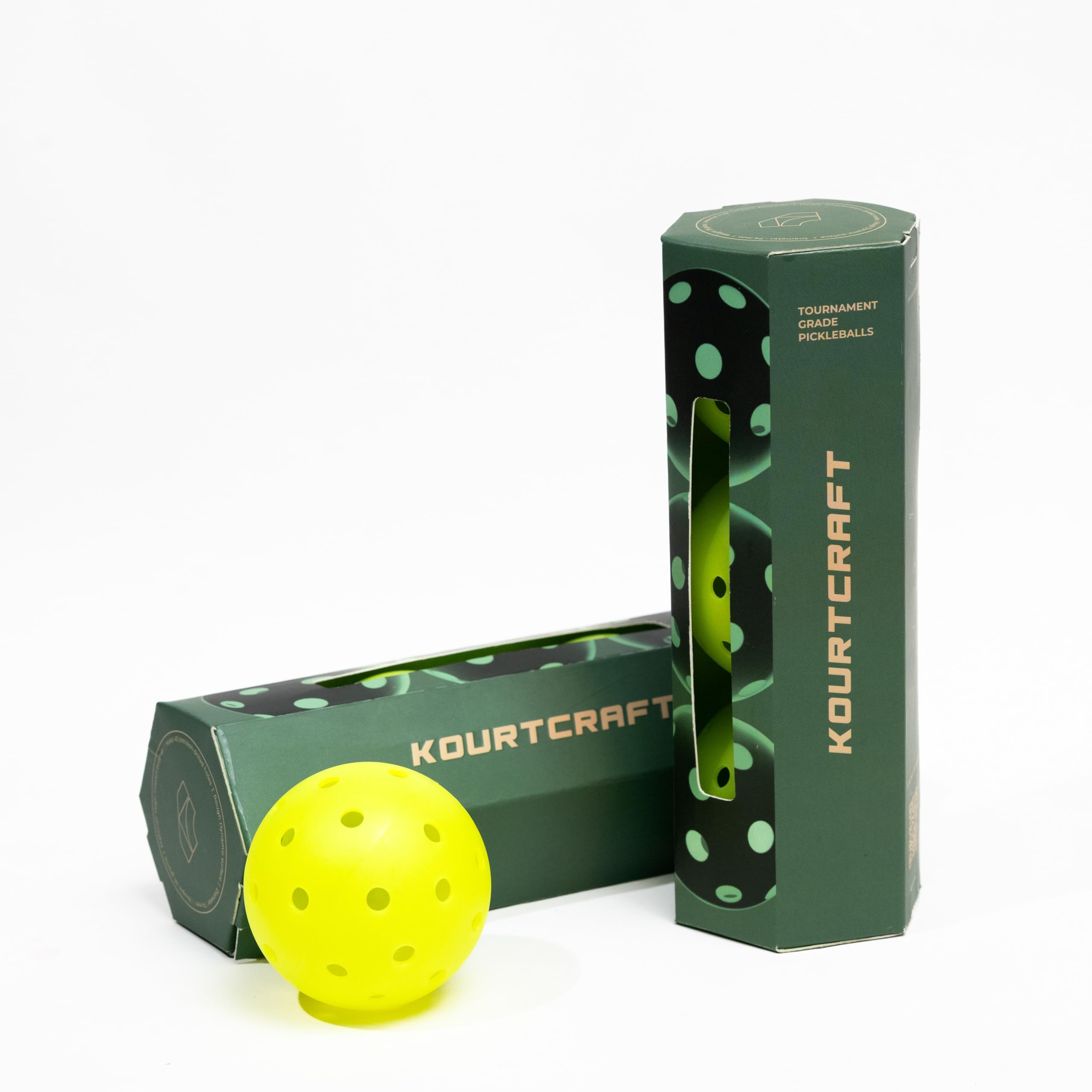 Kourtcraft ORB 40 Pickleball Balls, Tournament Grade Pickleballs, Neon Yellow - Pack of 3-picture-14