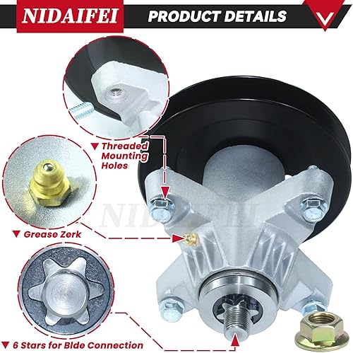 Miniatura 4 de Paquete de 3 conjuntos de husillo 918-04126 con polea tensora 756-04129 954-04044A correa en V que reemplaza a MTD 618-04125, 618-04125A, 618-04126,