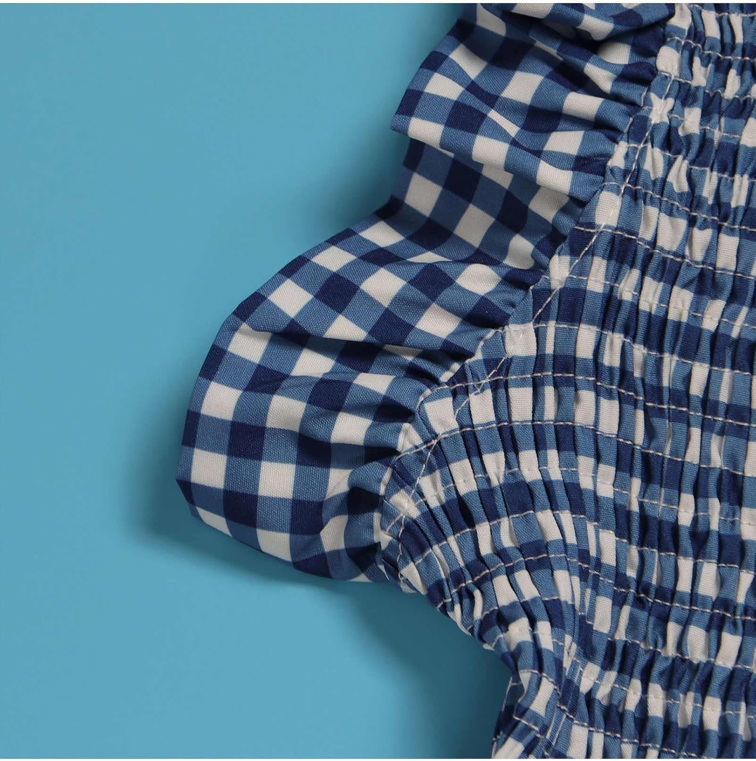 SEMATOMALA Women's Frill Mock Neck Sleeveless Plaid Maxi Dress Smocked Tiered Ruffle Full Length Flowy Boho Dress - Image 6