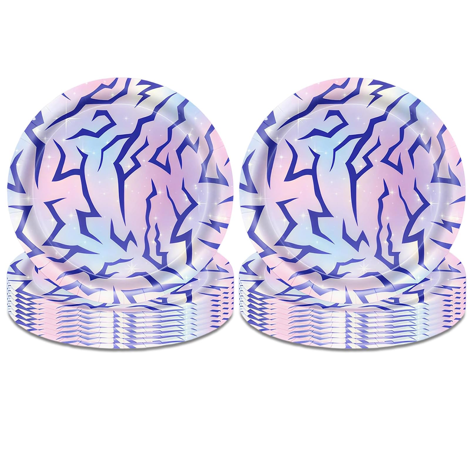 Orsefeliy 20Pcs Purple Demon Party Plates, Exquisite 7in Disposable Paper Plates for Catering & Everyday Use, Kpop Tableware Set for Parties, Picnics, and Family Gatherings