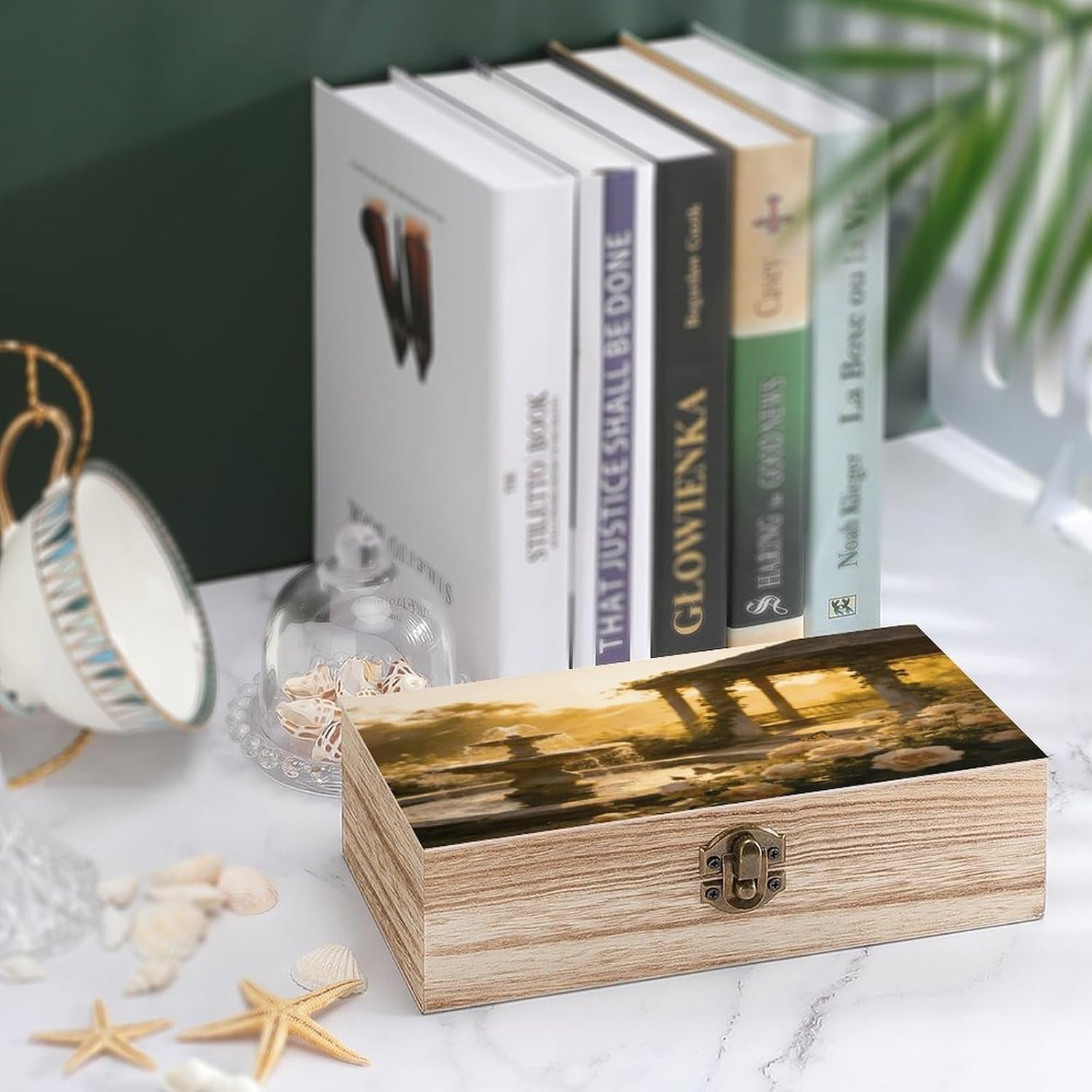 Classical Summer Wood Box Rectangular Organizer Box image 4