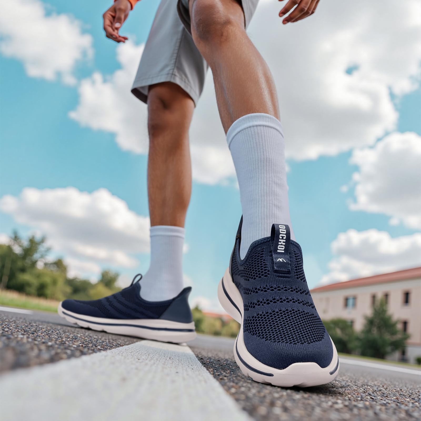 Scarpe da uomo senza lacci, comode, senza lacci, da tennis