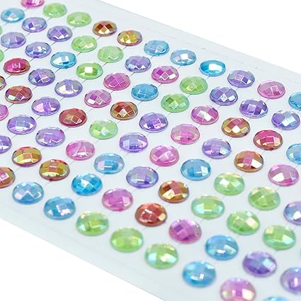 Aadya Crafts Sticker Round Crystal Multi Color