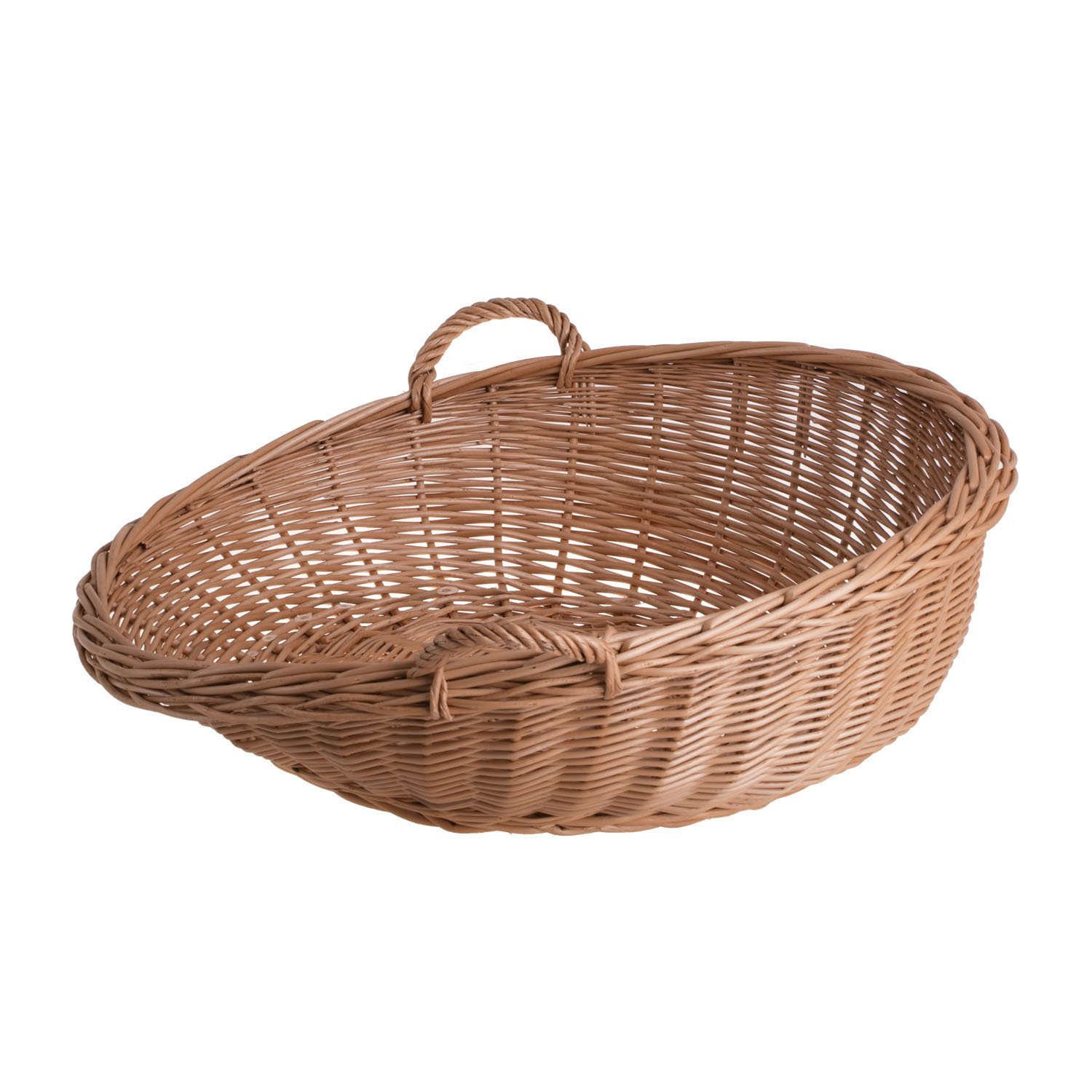 Plateau Rond En Osier Naturel Ø55 Cm Avec Poignées – Idéal Pour Service, Décoration Et Rangement Maison
