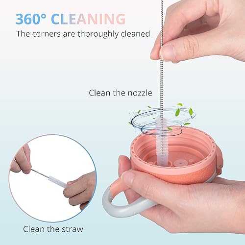 Miniatura 8 de AKASO Botellas de agua de 32 onzas con marcador de tiempo motivacional y popote, a prueba de fugas, cierre de seguridad, Tritan sin BPA, jarra de