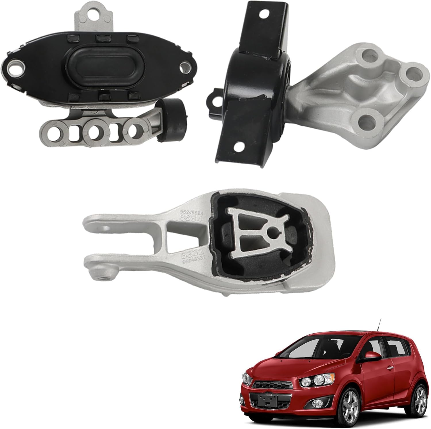 munirater 3PCS Engine Mount & Transmission Mount Replacement for 2013 2014 2015 2016 Sonic 1.8L 95870474 95248684 95474687