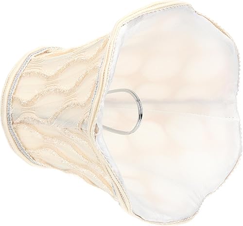 Miniatura 6 de Pantalla de tela vintage E14E27 con clip, cubierta de enchufe de luz de diseño festoneado de 6 pulgadas para lámpara de mesa y pared, 1 juego.