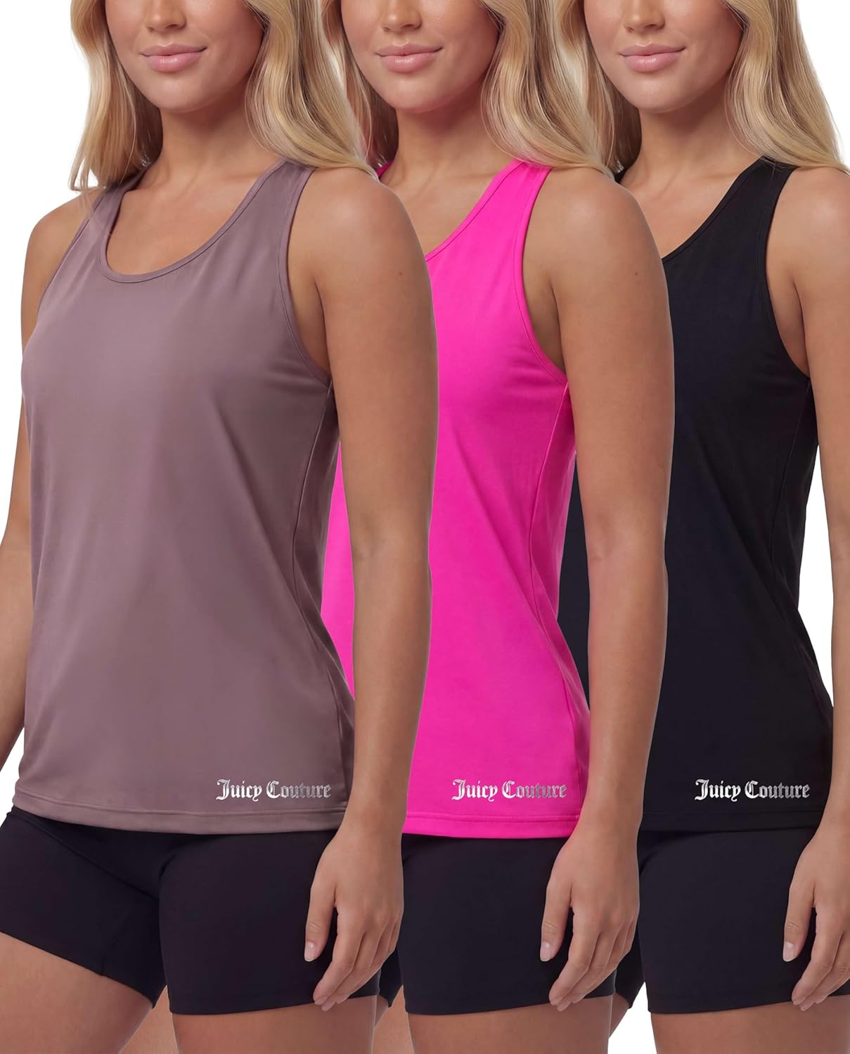 Juicy Couture JC Ladies Essential 3PK Racerback Tank