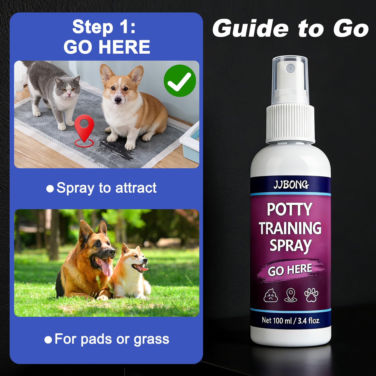 Potty Training Spray for Dogs, Puppy Potty Training Spray, Includes Here Potty & Not Here Training Spray, Puppy Pee Spray, Helps Dogs Develop Proper Potty Habitss, 6.8 Fl Oz (Pack of 2). — view 2