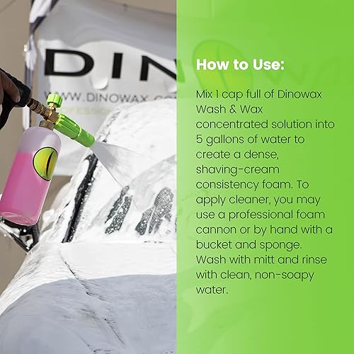 Miniatura 6 de Dinowax - Lavado y cera, concentrado de lavado de autos, champú para detalles de automóviles con equilibrio de pH y concentración del 20%, colección