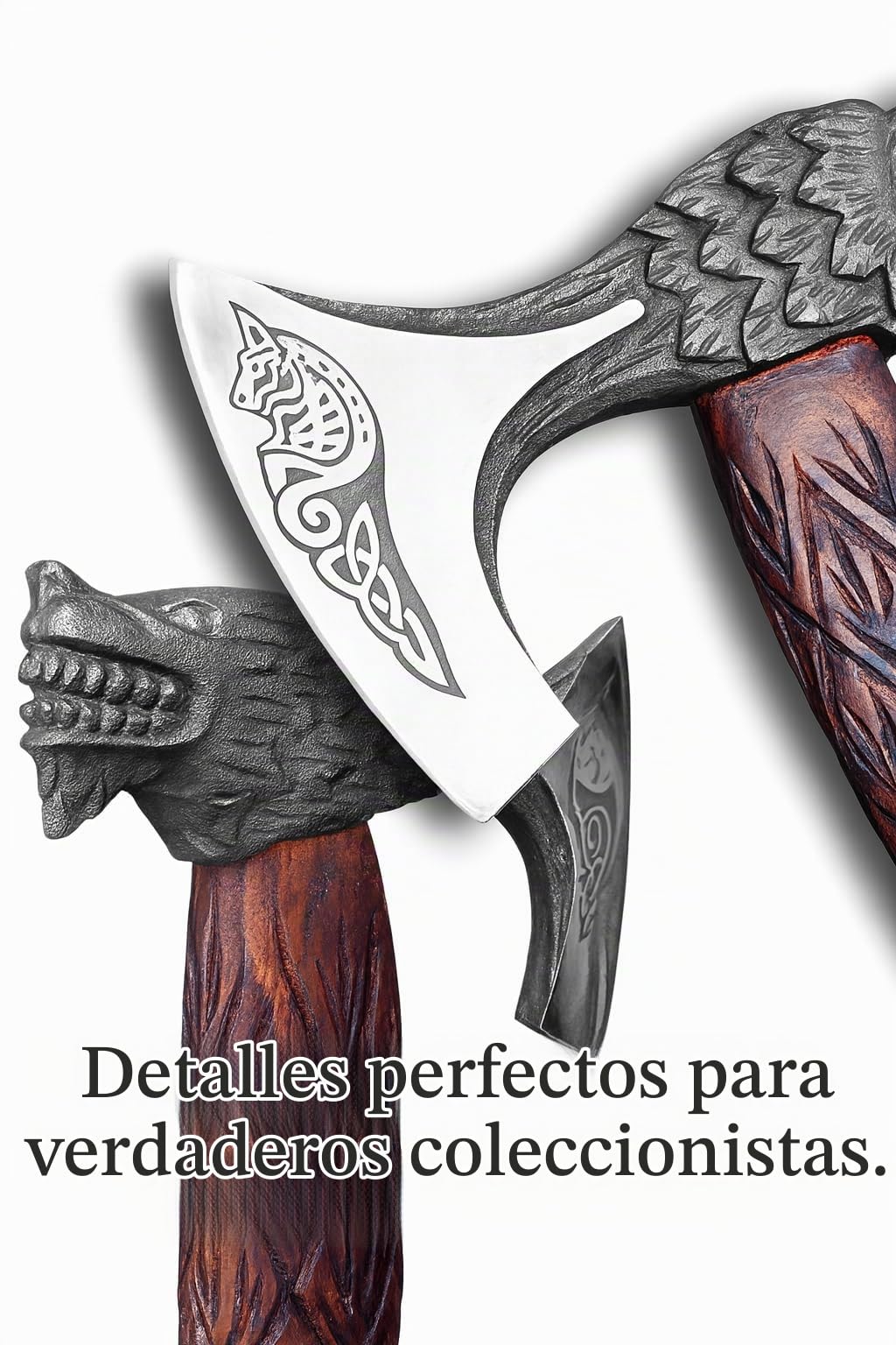 Novahaven Hacha vikinga forjada a mano de lujo – Hoja de acero al carbono de 22 pulgadas con mango de madera de fresno tallada | Hacha artesanal al aire libre para coleccionistas, camping e ideas de