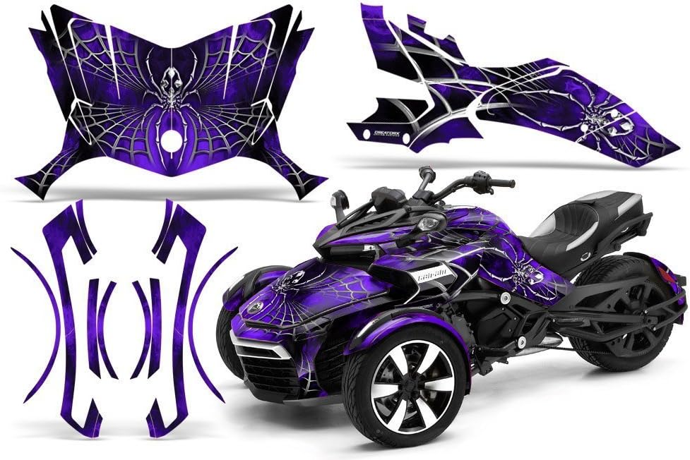 CreatorX Graphics Kit Decals Stickers for Can-Am SPYDER F3 Graphics SpiderX Purple