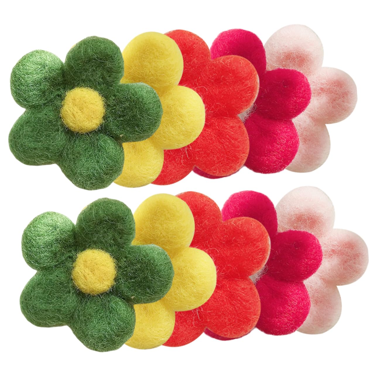 Healeved Diy Hair Ornament Felt Flowers 10pcs Set Unique and Fashionable Craft Dec