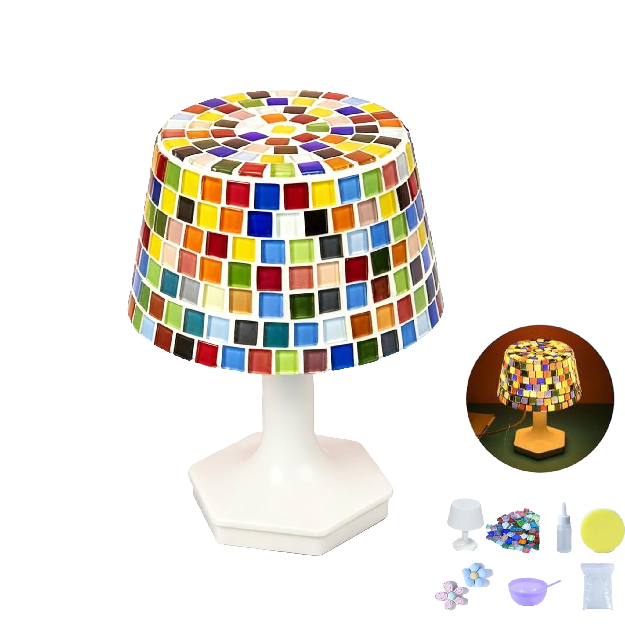 Zestaw DIY Turecka mozaika lampka nocna bezprzewodowa lampka nocna zasilana przez USB lampka nocna do dekoracji domu kuchnia łazienka urodziny, stół do jadalni