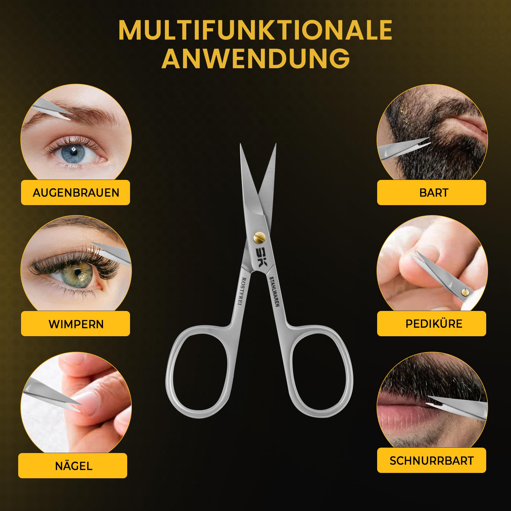 Ciseaux à ongles courbés de qualité supérieure - Avec sonnette tranchante - Ciseaux à cuticules en acier inoxydable - Ciseaux à ongles pour bébé - Ciseaux à ongles des orteils - Avec