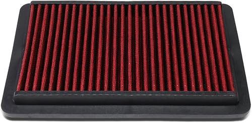 DNA Motoring AFPN-156-RD Filtro de aire de panel lavable de aire limpio que mejora el rendimiento del motor, potencia y aceleración compatible con