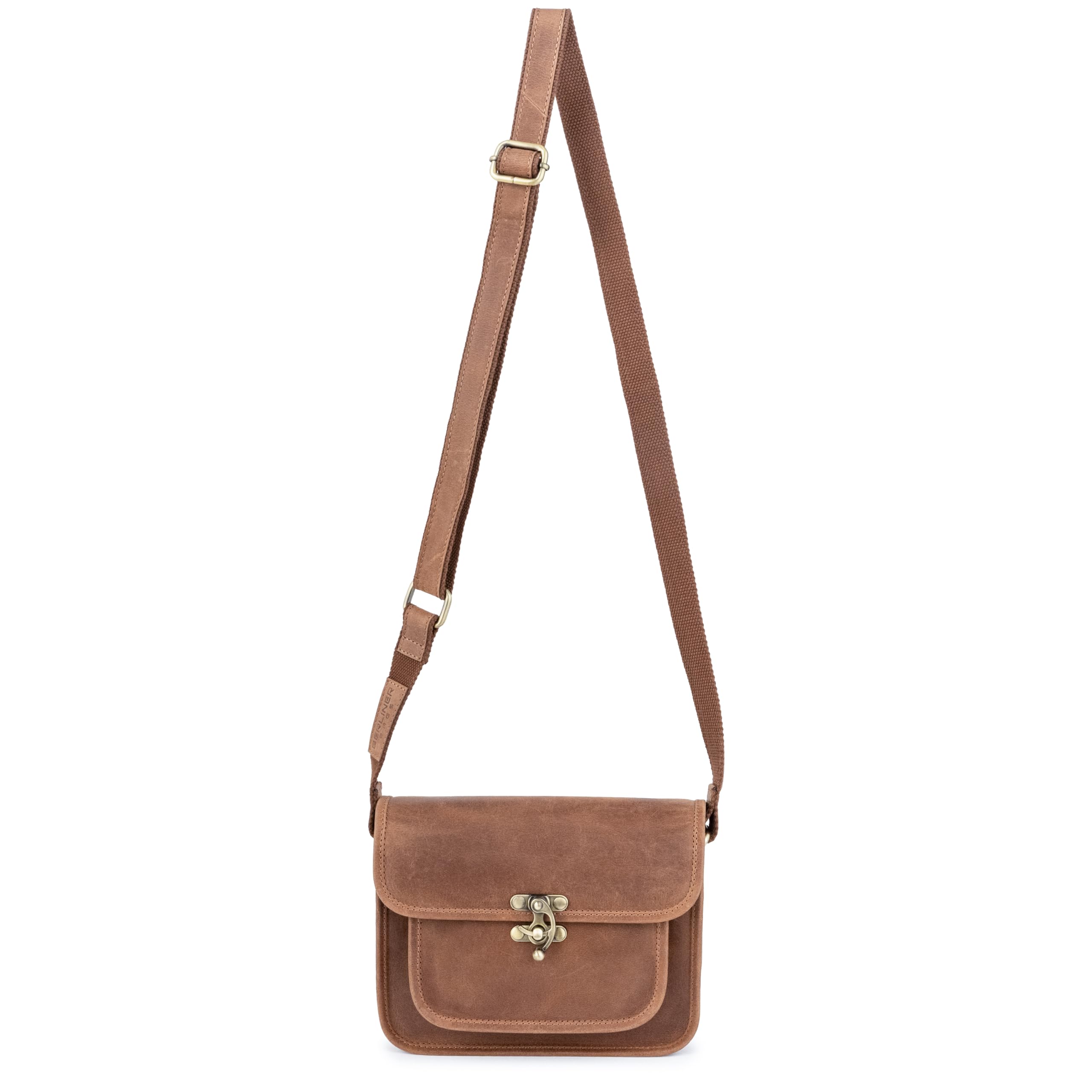 Berliner Bags Vintage Umhängetasche Helena aus Leder für Damen - Braun