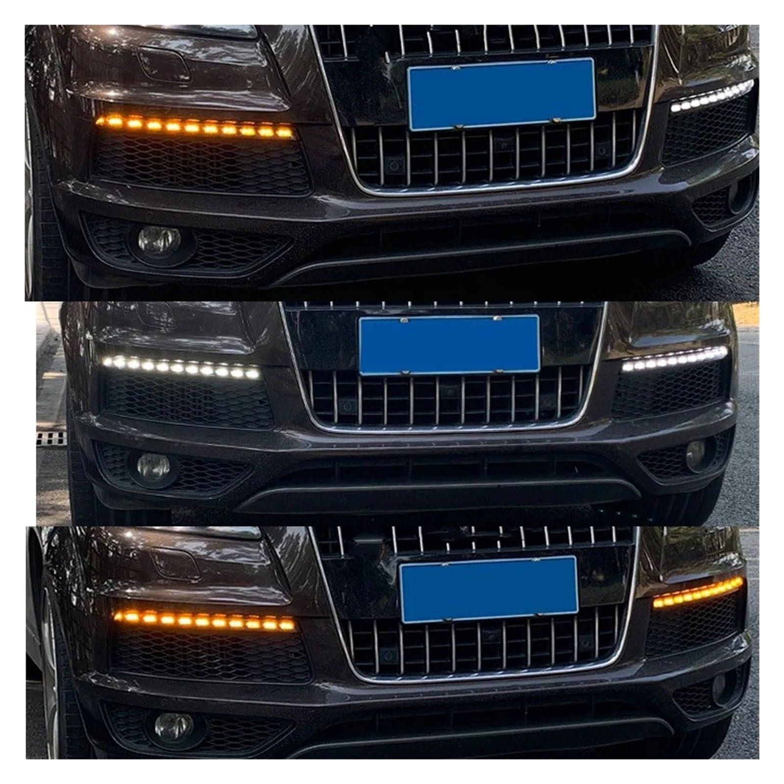 Faro Dell'auto 2PCS LED Daytime Running Light Dynamic Indicatori Direzione Gialli Funzione Car DRL Impermeabile 12V Lampada Fendinebbia Lampadina Per Q7 2010-2015 Fanali