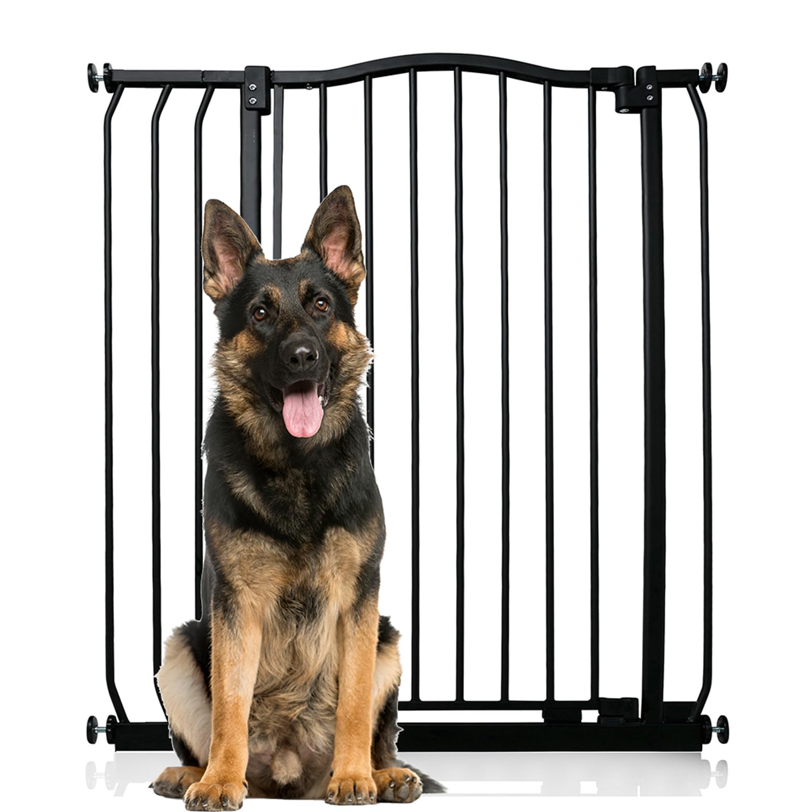 Bettacare Black Extra Tall Curved Top Gate - 80Cm To 89Cm, Matt 100Cm Height, Pressure Fit Pet Gate For Dog & Puppy, Easy Installation