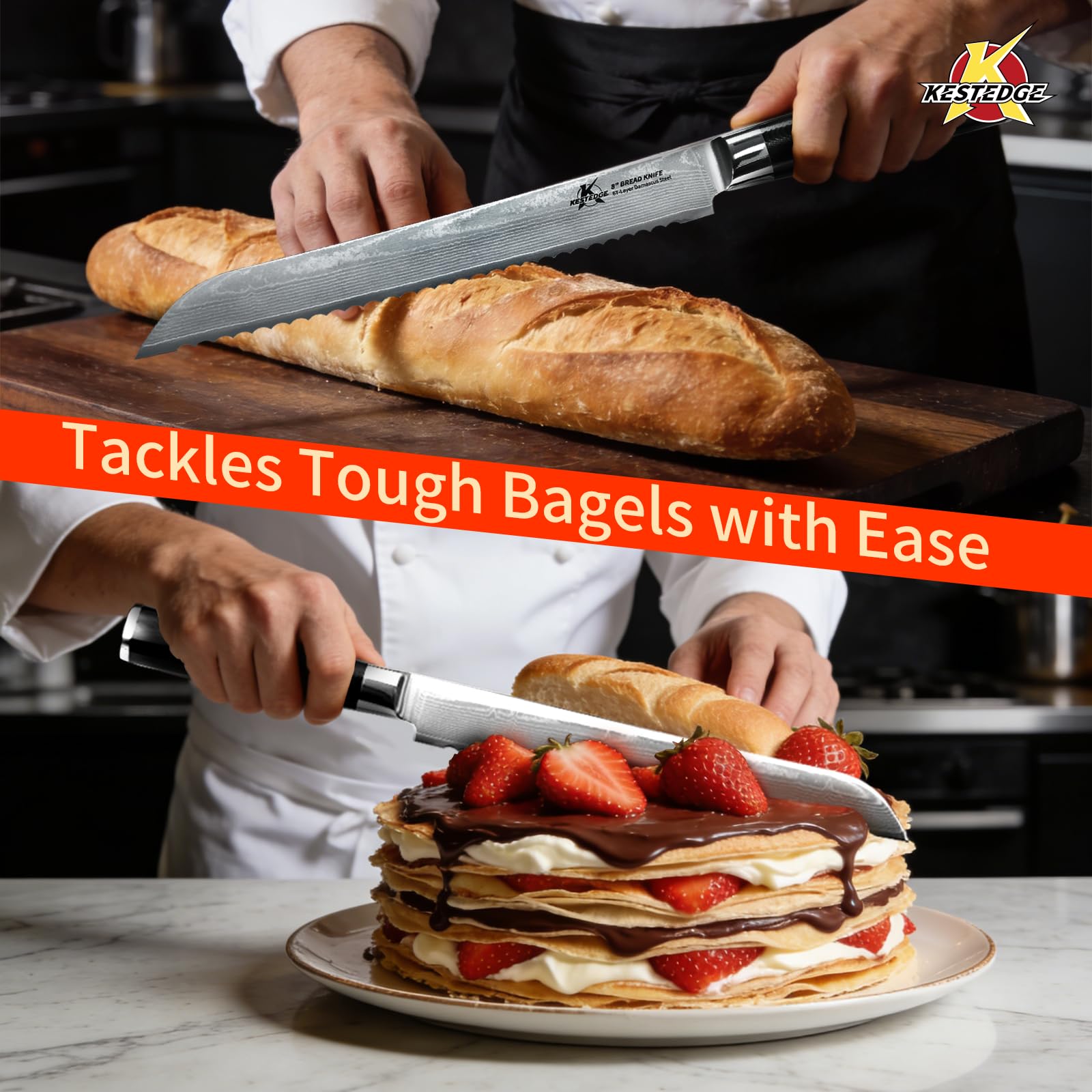 KESTEDGE Sourdough Bread Knife - Micro-Serrated -5 KESTEDGE Sourdough Bread Knife - Micro-Serrated -5