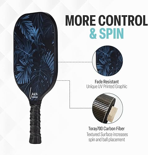 Miniatura 6 de Palms-O-Aces Carbon Fiber Pickleball Paddle  USAPA Approved 16mm T700 Graphite Paddle with Textured Spin Surface  Lightweight Carbon Fiber