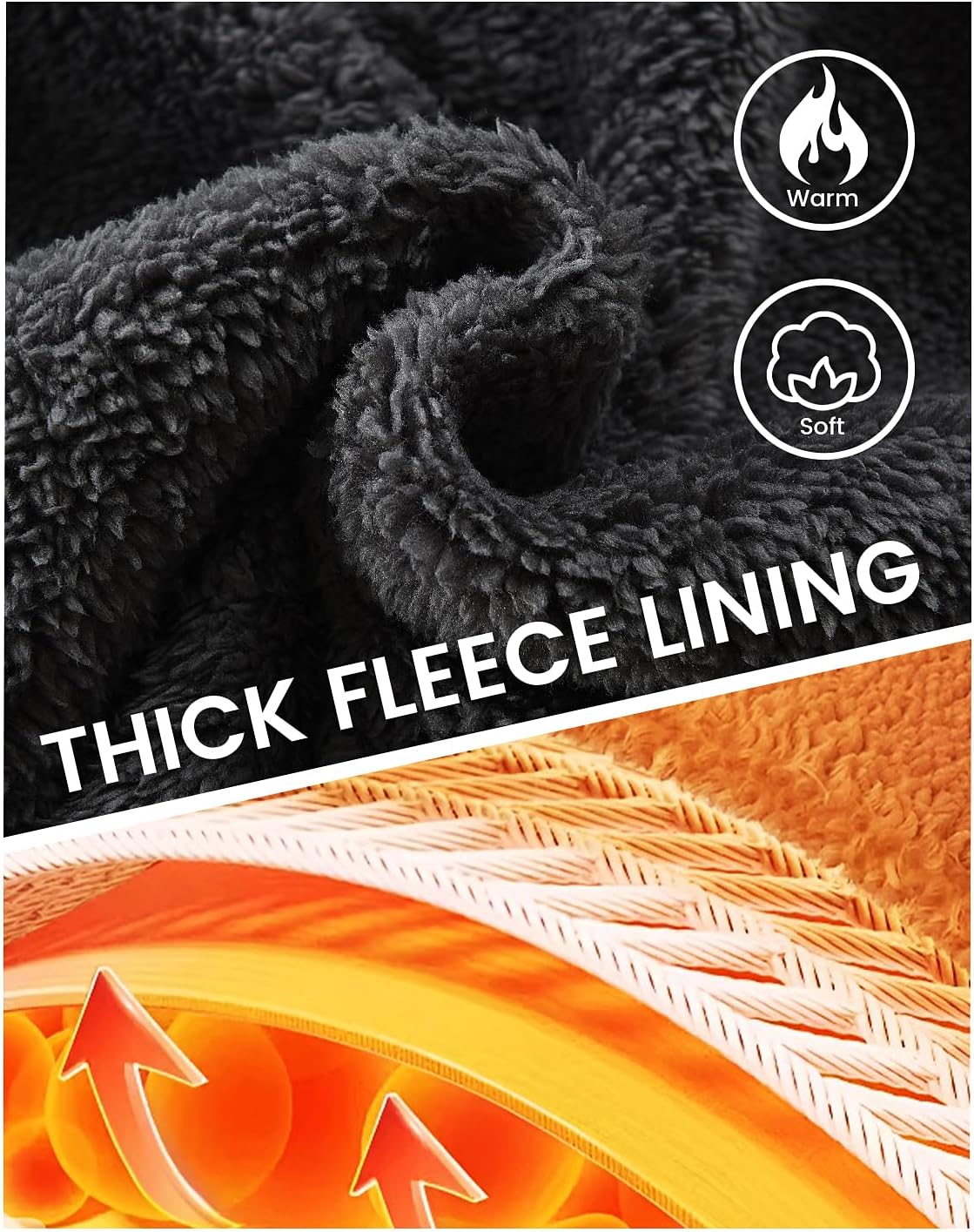 Puhope Men’s Polar Fleece Warm Sherpa Lined Shirt Jacket for Men Thick Button Down Jacket with Multi Pockets