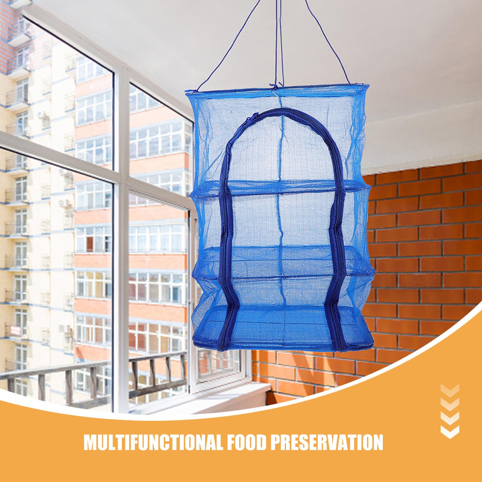 Hemobllo 2pezzi Rete Essiccazione Pieghevole per Alimenti da Strati per Pesce e Verdure Essiccatore Rete per Cucina e Balcone Protezione Igienica